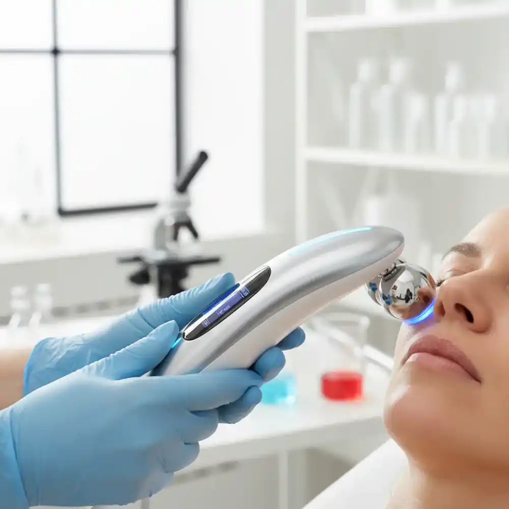 Advanced microcurrent facial massager in professional setting