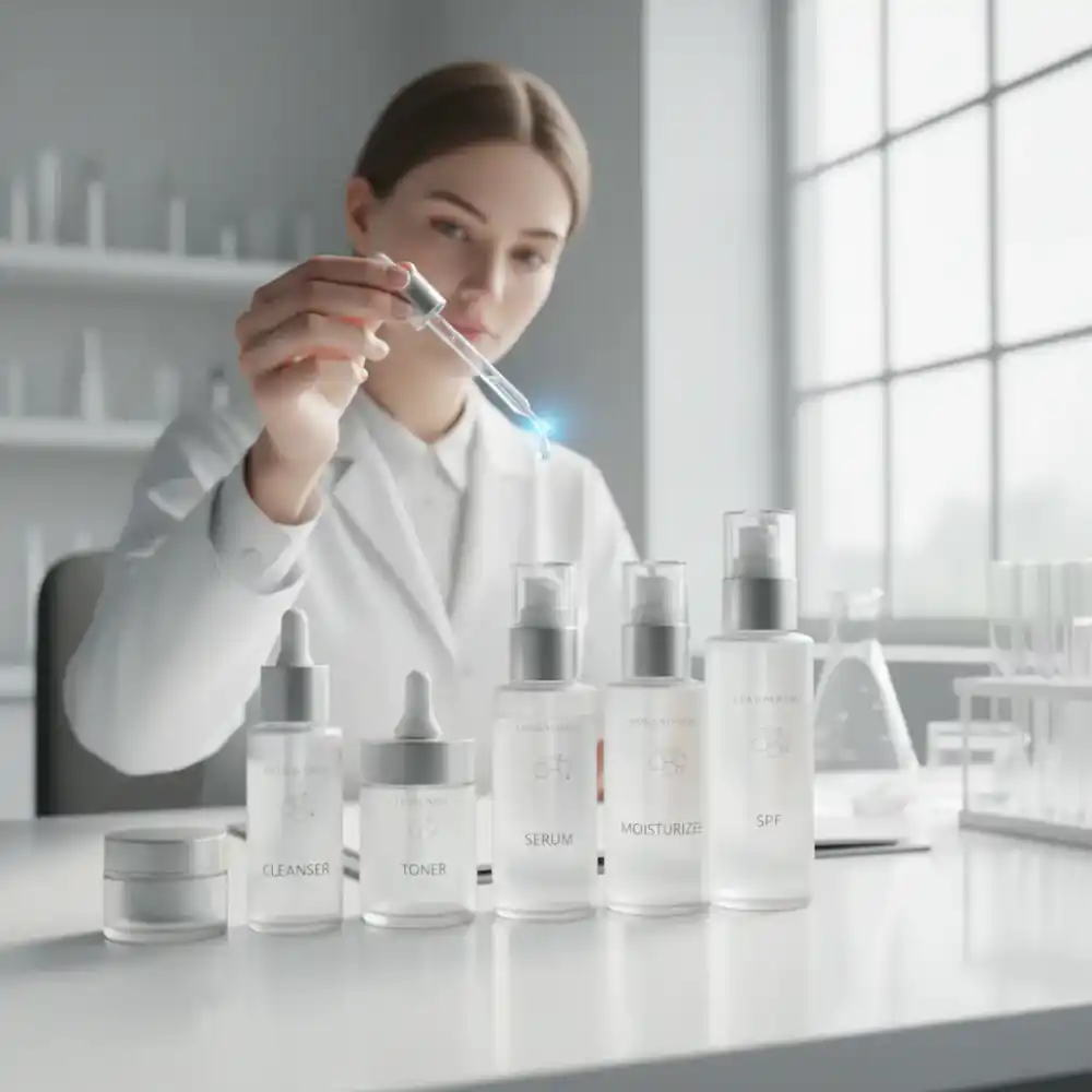 Layered skincare technology routine