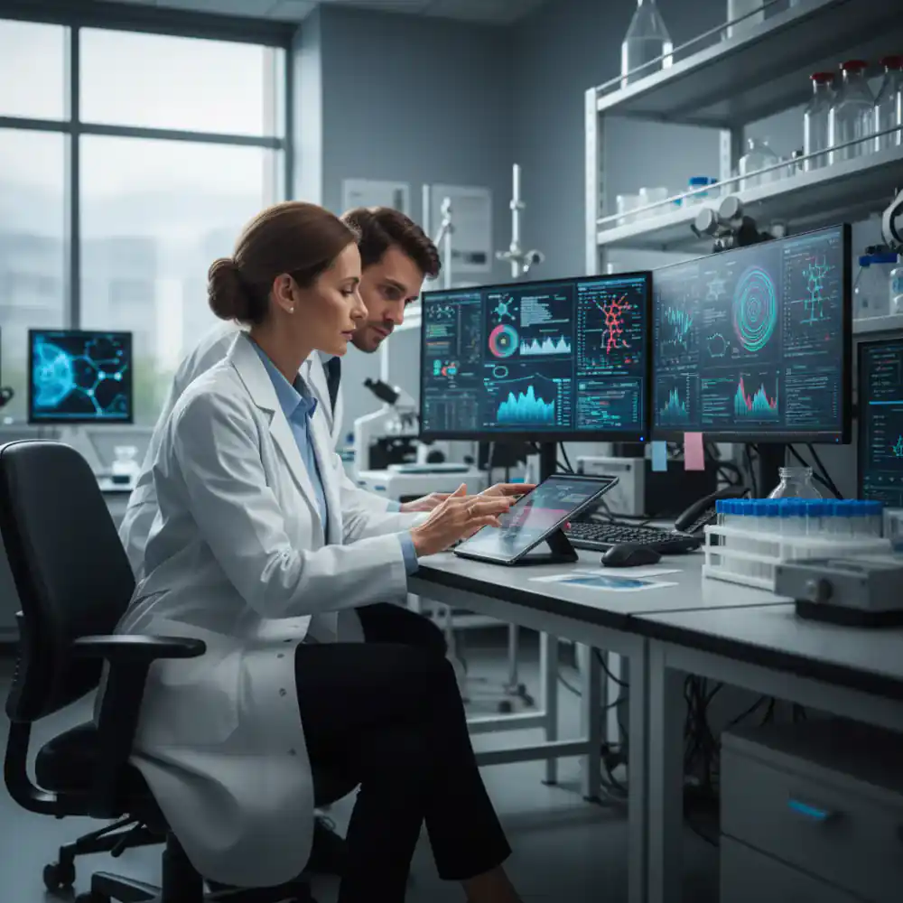 Clinical director reviewing data