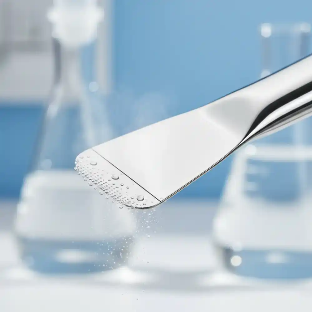 Macro shot of ultrasonic skin scrubber head